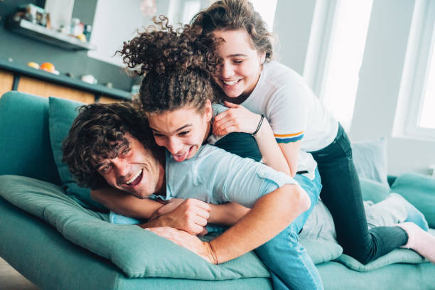 istock Happy father with teenagers 1180551982