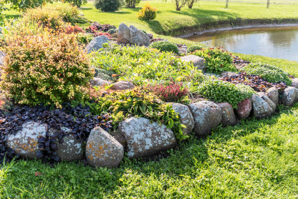 istock Beautiful landscape flower garden 1180562666