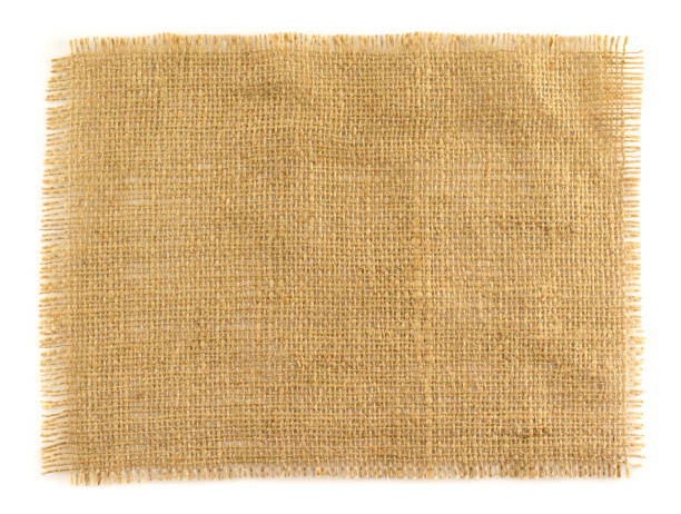 istock Close-up jute piece isolated on white background 1180565898