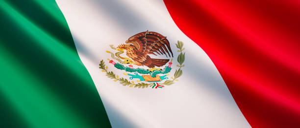 istock Waving flag of Mexico 1180569345