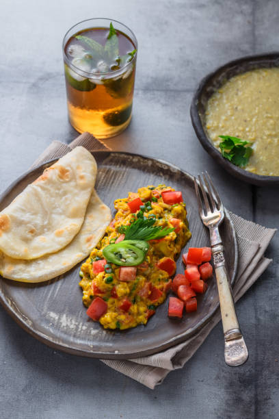 istock Akoori parsi style scrambled eggs with paratha 1180570266