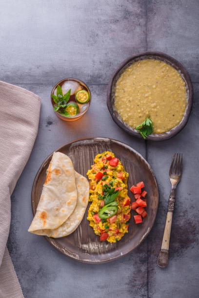 istock Scrambled eggs with onion and indian spices, indian cuisine 1180570278