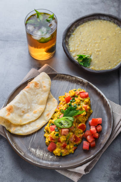 istock Akoori parsi style scrambled eggs with paratha 1180570281