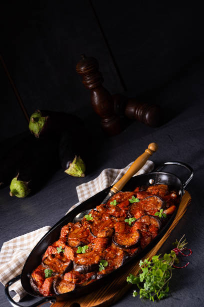 istock arni me melitzanes - stewed lamb with eggplant 1180570312