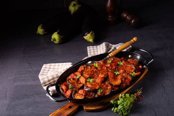 istock arni me melitzanes - stewed lamb with eggplant 1180570395