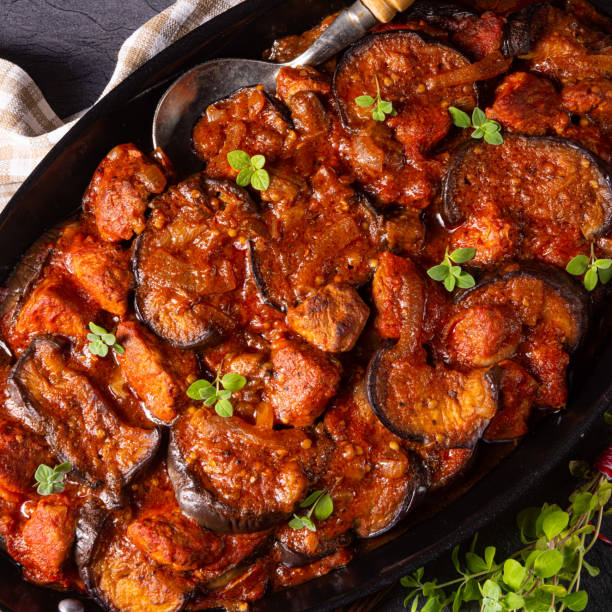istock arni me melitzanes - stewed lamb with eggplant 1180570602