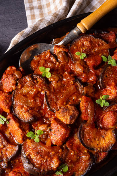 istock arni me melitzanes - stewed lamb with eggplant 1180570623