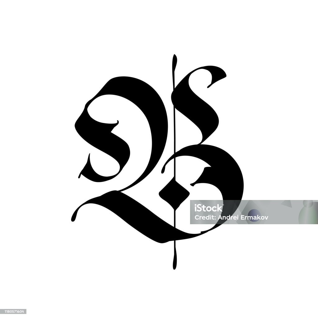 Letter B In The Gothic Style Alphabet The Symbol Is Isolated On A ...