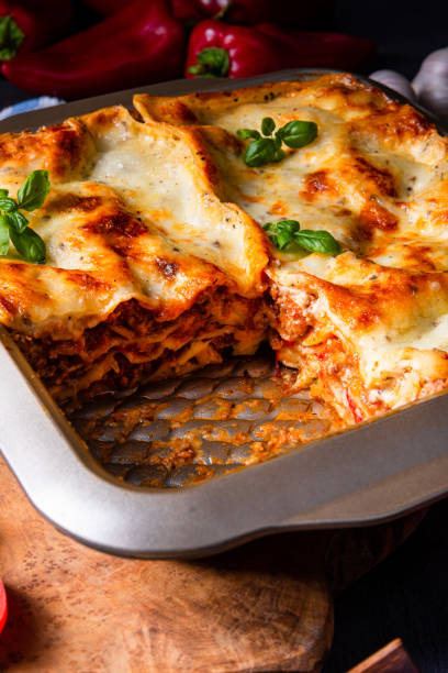 istock spicy lasagne with tomato sauce and basil 1180572593