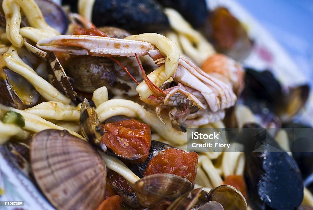 pasta with seafood  Animal Shell Stock Photo