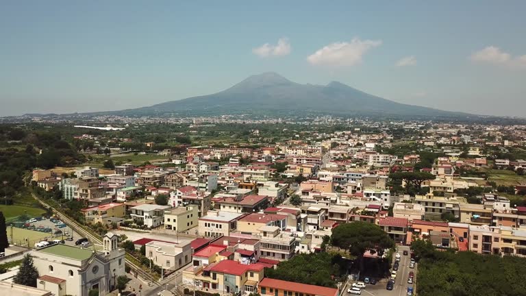 Pompeii city and volcano Vesuvius