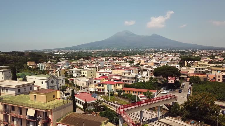 Pompeii city and volcano Vesuvius