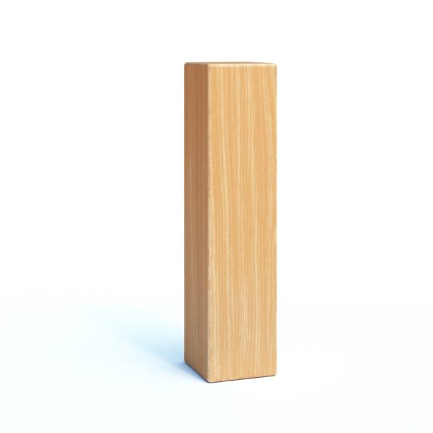 czcionka drewniana, alfabet 3d wykonany z drewnianych części litery i - craft block concepts square shape zdjęcia i obrazy z banku zdjęć