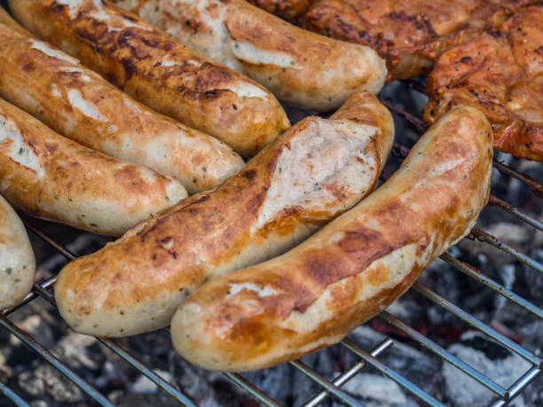 istock Rostbratwurst on the grill in Germany 1180581778