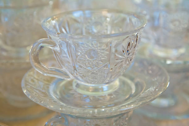 istock Empty tea cup coffee cup for meeting . coffee cups prepare set up for take a break in seminar . Empty glass cups of tea or coffee with handle . 1180581891