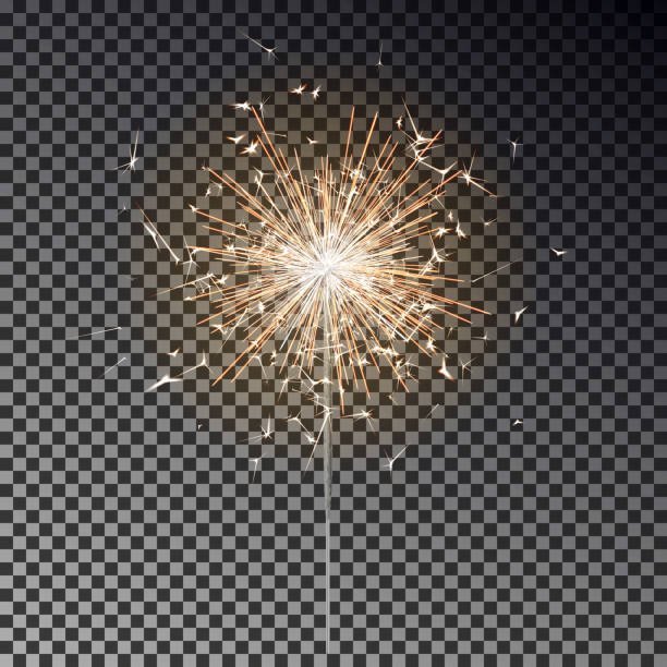 kuvapankkikuvitukset aiheesta bengalin tulitus. uudenvuoden kimalteleva kynttilä eristetty mustalla taustalla. realistinen vektorivalovaikutus. juhlien tausta. sparkler-vektori ilotulitus. taikavaloa. talvi joulu koristelu kuva - tähtisadetikku
