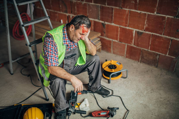 istock Physical injury to the head of a construction worker 1180582881