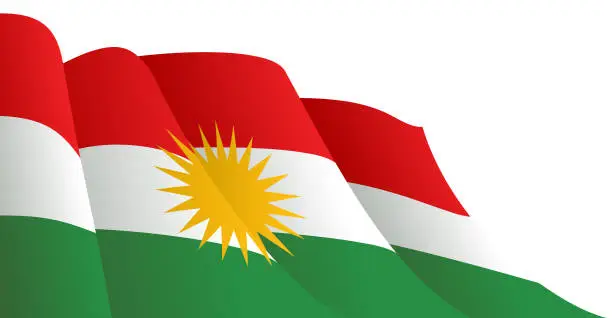 Vector illustration of Flag of Kurdistan