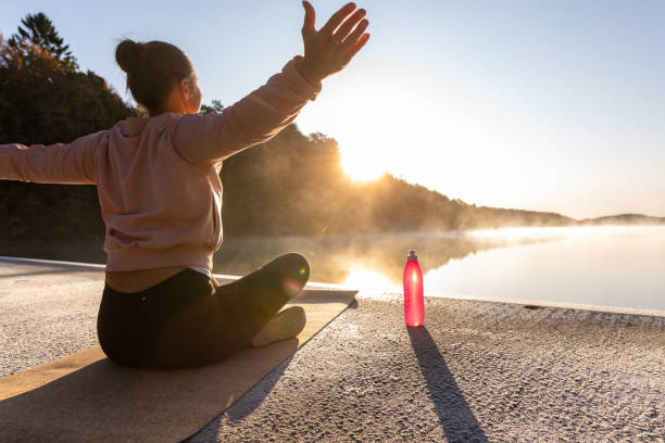 istock Outdoor morning yoga 1180591252
