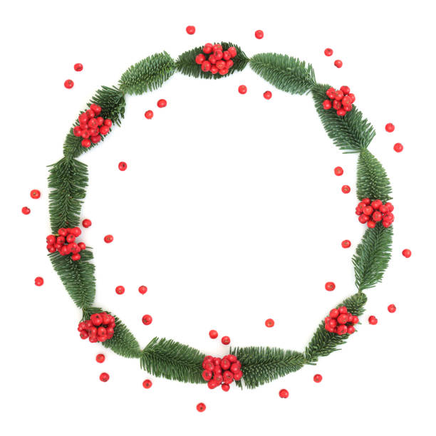 istock Winter Holly Berry and Fir Wreath 1180592897