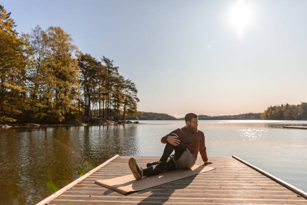 istock Outdoor morning yoga 1180596394