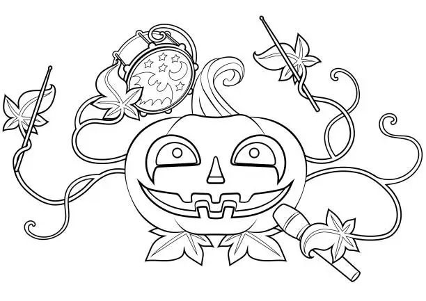 Vector illustration of Pumpkin Artist