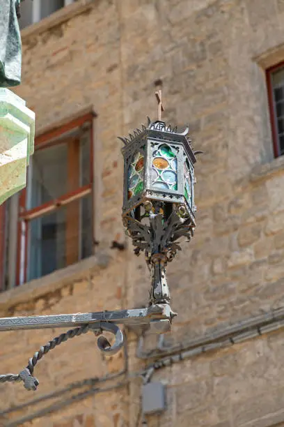 Ornate Glass Street Light in San Marino