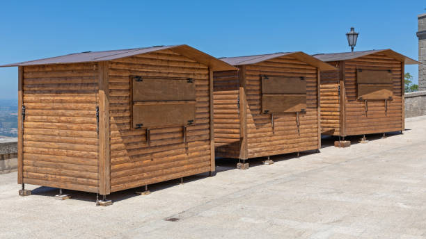 istock hree Wooden Kiosks 1180600655
