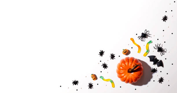 istock Pumpkins with Halloween decorations 1180601400
