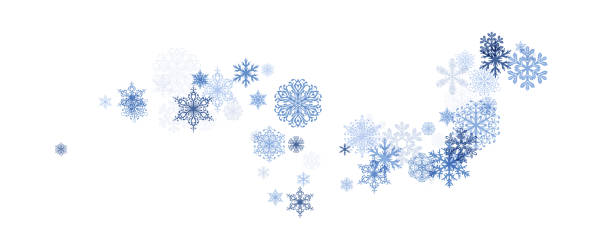 element dekoracji zimowej z latających płatków śniegu. - blue christmas backgrounds humor stock illustrations
