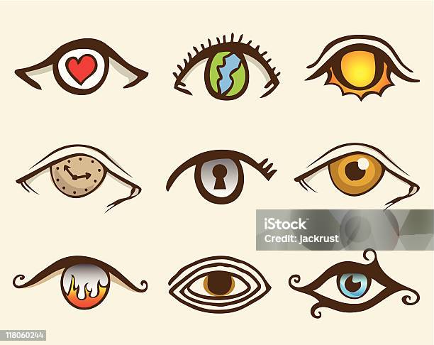 Vetores de Eye Drawns Vector e mais imagens de Abstrato - Abstrato, Amor, Arte