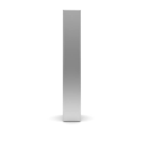 I letter I capital letter silver font 3d rendering characters text graphic cut out on white background