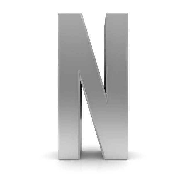 istock N letter N capital letter silver font 3d rendering illustration sign characters text graphic cut out on white background 1180604016