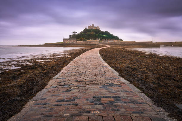 St Michael's Mount in the Moening, Cornwall, United Kingdom St Michael's Mount in the Moening, Cornwall, United Kingdom marazion photos stock pictures, royalty-free photos & images