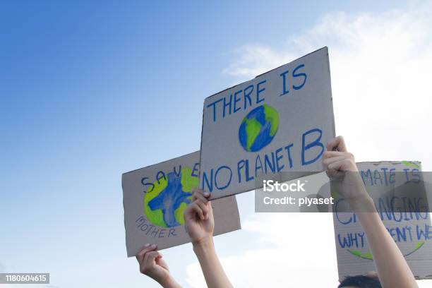 Global Warming And Climate Change Concept Stock Photo - Download Image Now - Climate, Climate Change, Protest