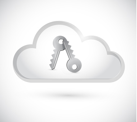 Cloud computing keys illustration design over a white background