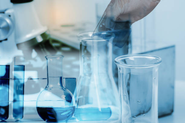 istock Test tubes , pharmacy and medical research laboratory. 1180605786