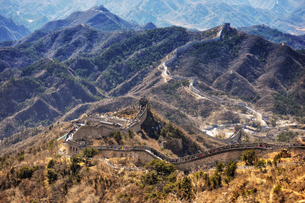 istock Great Chinese wall in the mountains near Beijing 1180606166