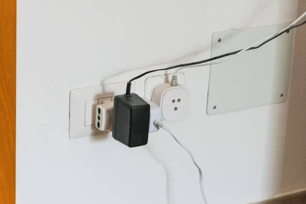 istock Plugs and sockets on an Italian domestic wall 1180608922