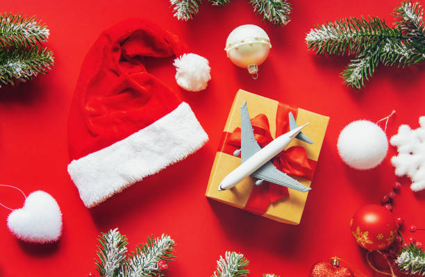 istock Christmas background in red. Travel. Selective focus. 1180609963