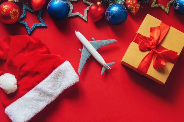 istock Christmas background in red. Travel. Selective focus. 1180610026
