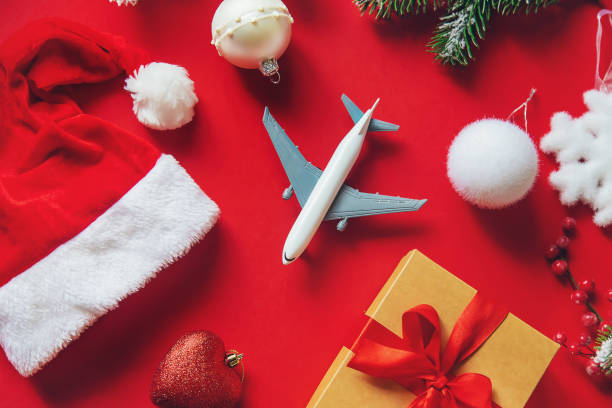 istock Christmas background in red. Travel. Selective focus. 1180610100
