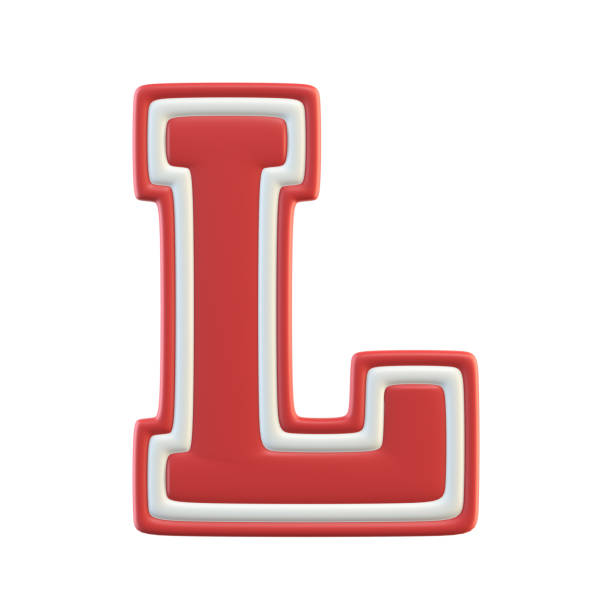 Classic style Sport Team font. Vintage sport font for american football, baseball or basketball 3d illustration, letter L
