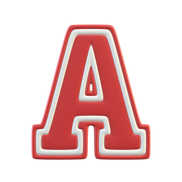 Classic style Sport Team font. Vintage sport font for american football, baseball or basketball 3d illustration, letter A