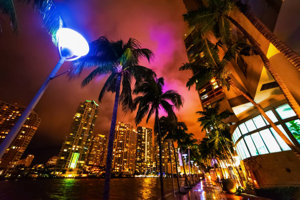 istock Colorful night in Miami Riverwalk 1180612605