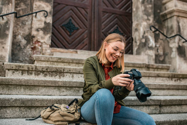 istock Young woman on a tour 1180612705