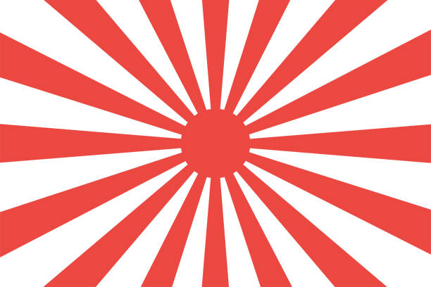 일본 제국 �해군 플래그 격리 벡터 디자인입니다. 장식 디자인에 대한 추상 일본어 플래그입니다. 선샤인 벡터 배경입니다. 빈티지 선버스트. - japanese flag stock illustrations