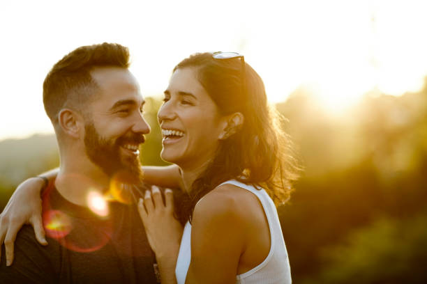 istock Cheerful couple enjoying during summer weekend 1180616245
