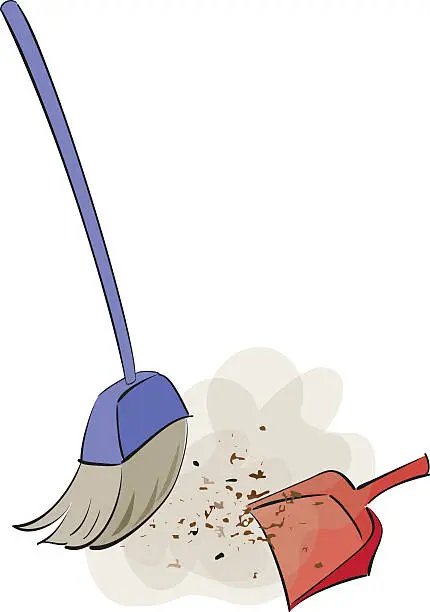 Vector illustration of An illustration of sweeping brushes