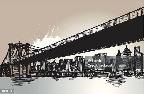 Vetores de Brooklyn Bridge Cidade De Nova York e mais imagens de Ponte de Brooklyn - Ponte de Brooklyn, Brooklyn - New York, New York City